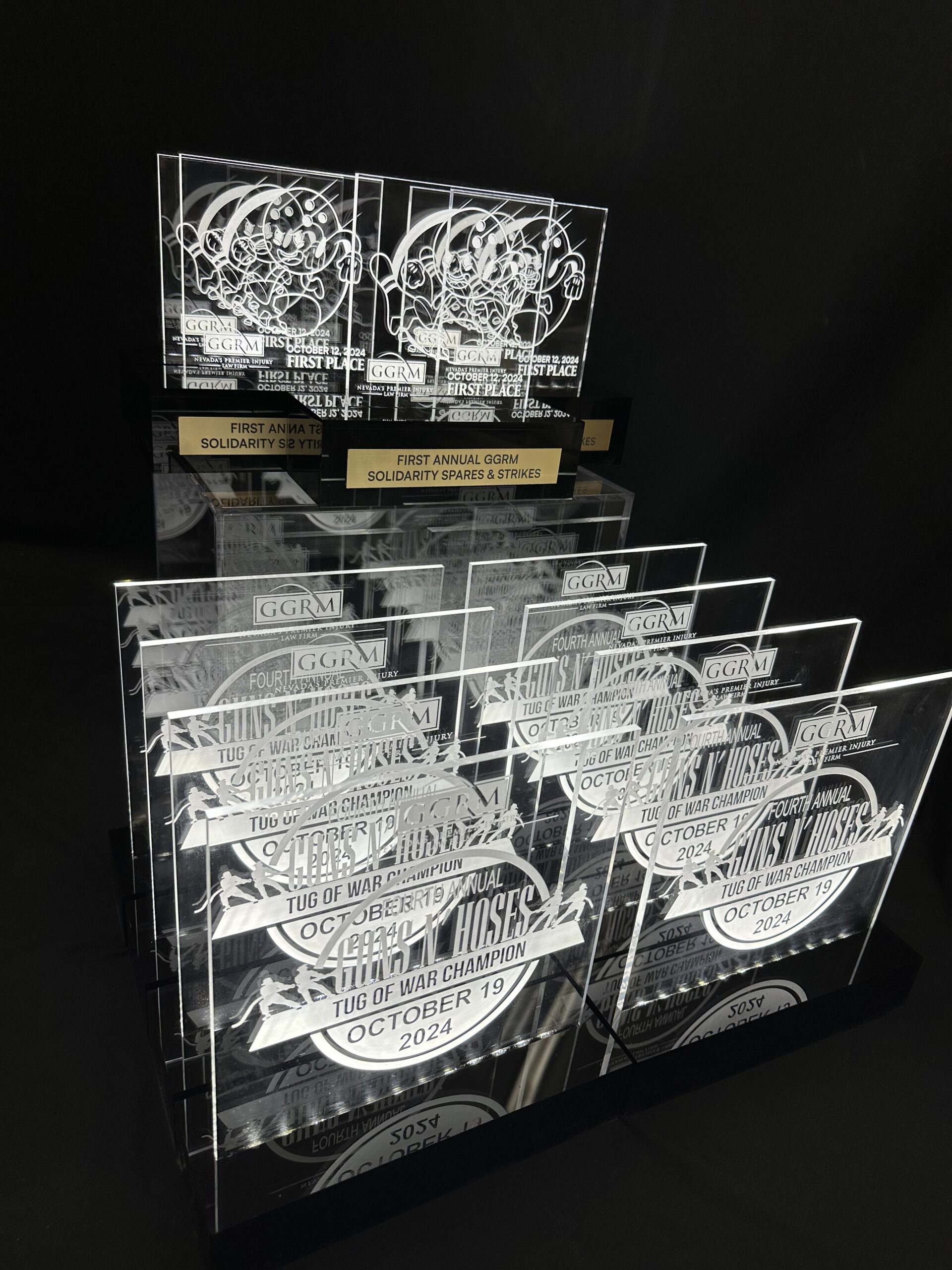 Bunch of etched plaques Bunch of etched plaques