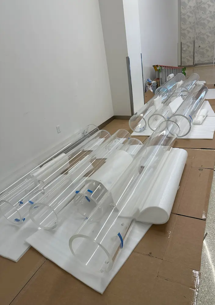 CF Tubes being staged for install CF Tubes being staged for install